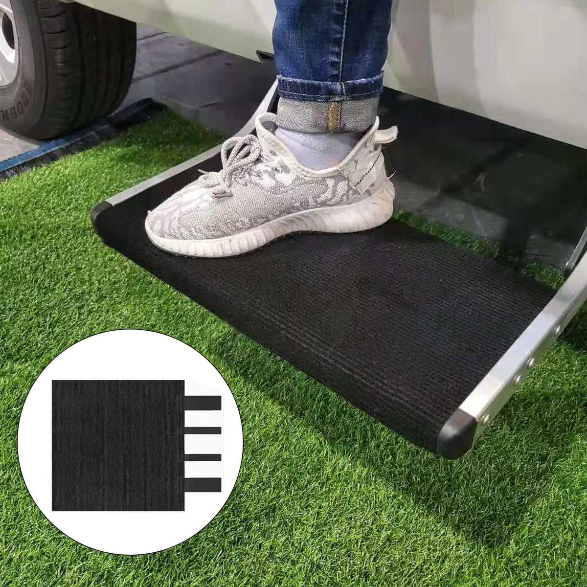 NEWFOM close-up of polyester texture showing anti-slip surface benefit