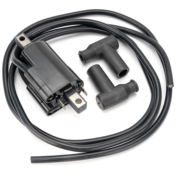 NEWHOW ignition coil front view showing compact marine fit, ensuring reliable spark