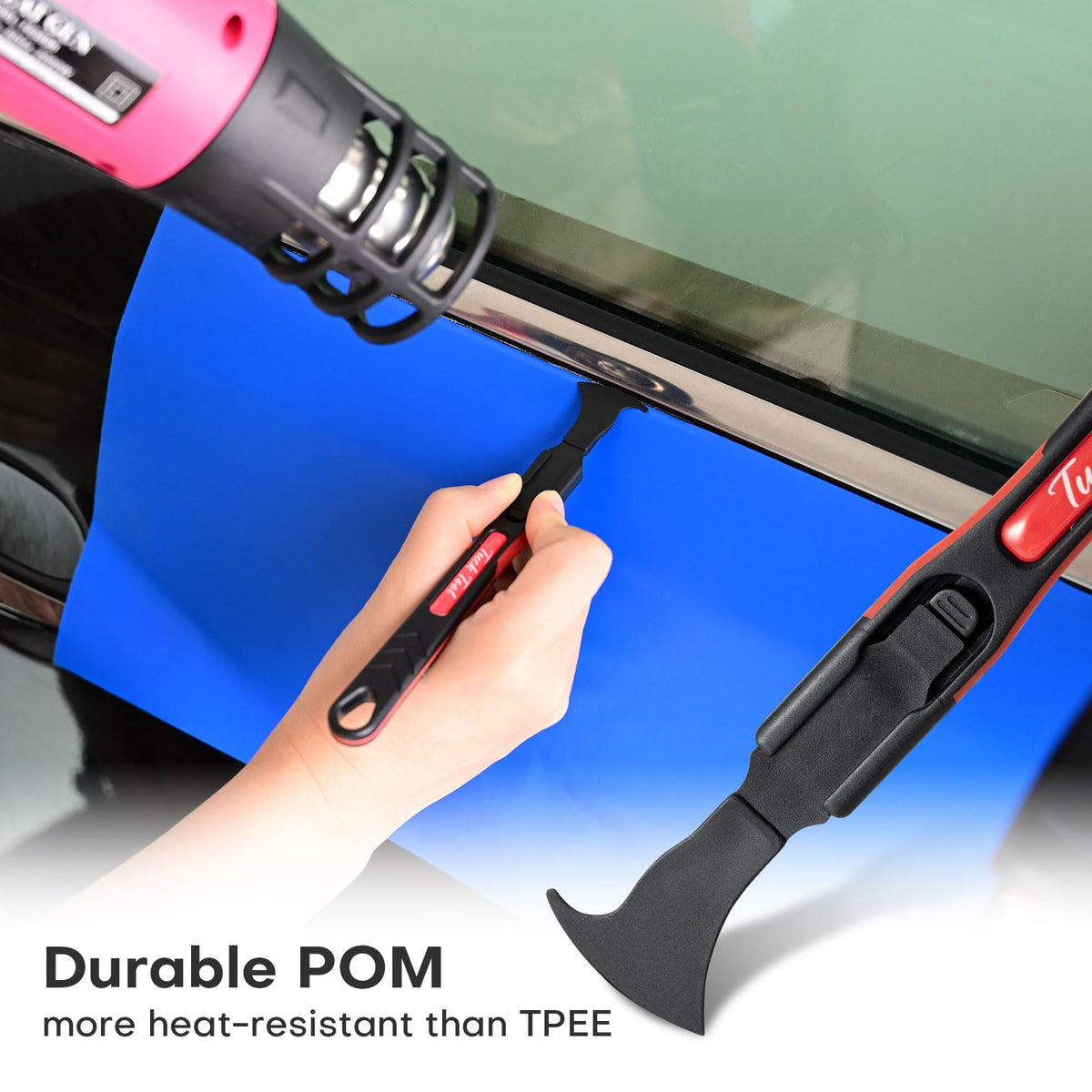 NEWISHTOOL bevel edge close-up showing precise film sealing advantage