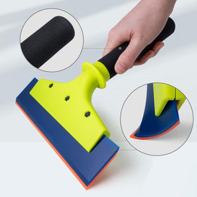 NEWISHTOOL close-up of orange and blue dual-durometer blade for adaptable pressure