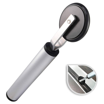 NEWISHTOOL front view showing handle and rubber roller for precise seams