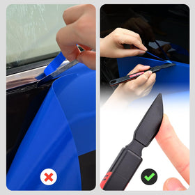 NEWISHTOOL applied to a door seam showing controlled edge finishing