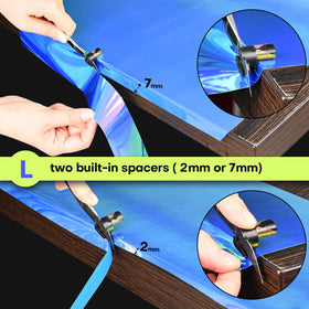 NEWISHTOOL on a workbench with vinyl rolls showing ready-to-use convenience