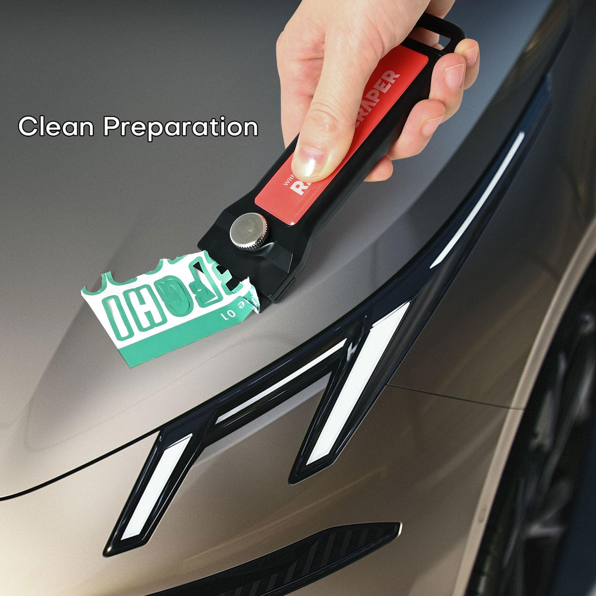 NEWISHTOOL plastic razor scraper with storage box removing glue safely