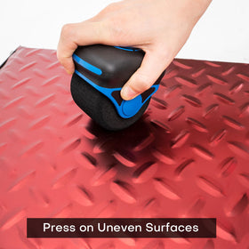 NEWISHTOOL roller pressed around a car door handle for precise vinyl conformity
