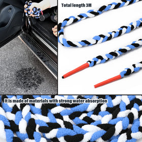NEWISHTOOL rope placed along windshield edge to catch water during tinting