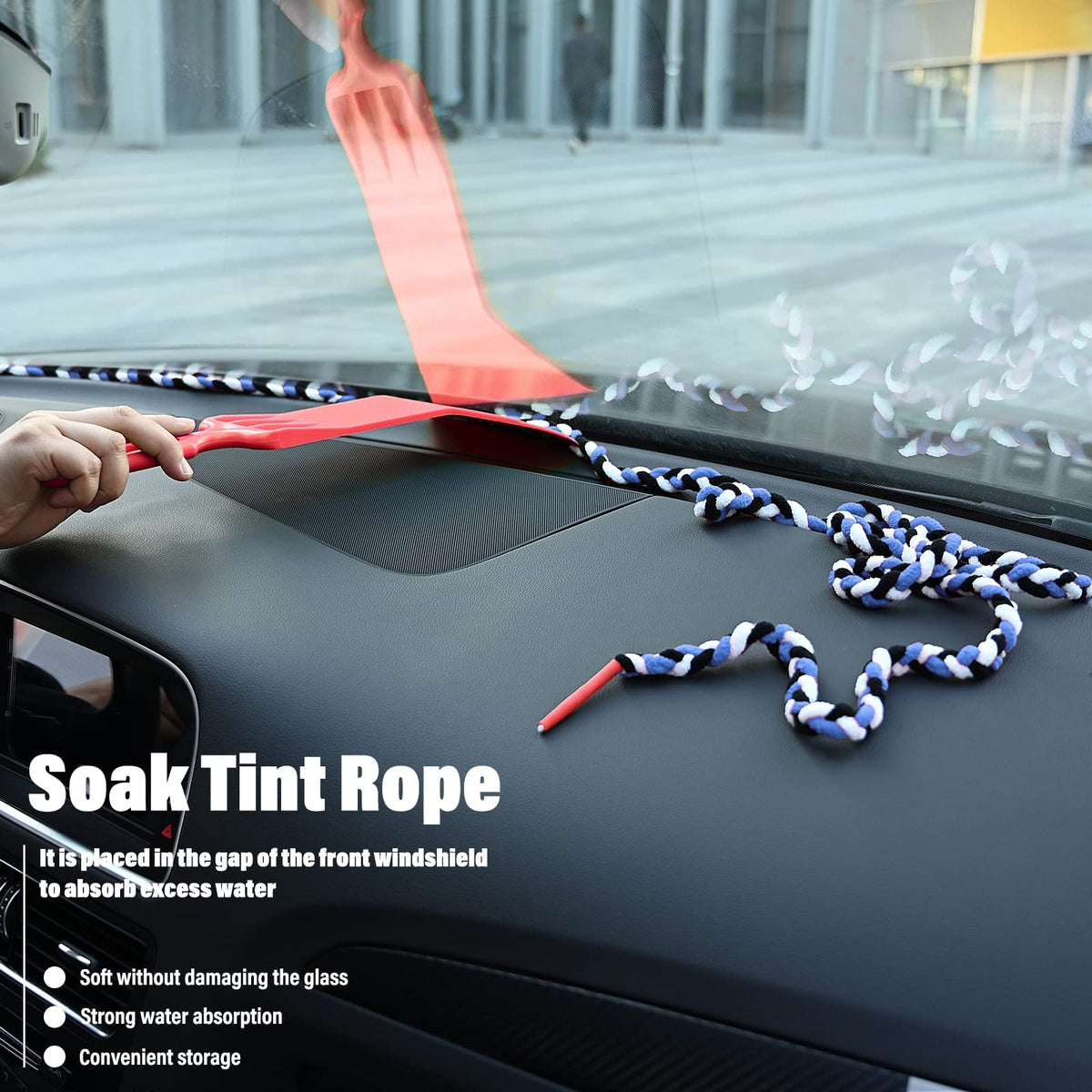 NEWISHTOOL rope stretched with measuring tape showing the 3m length