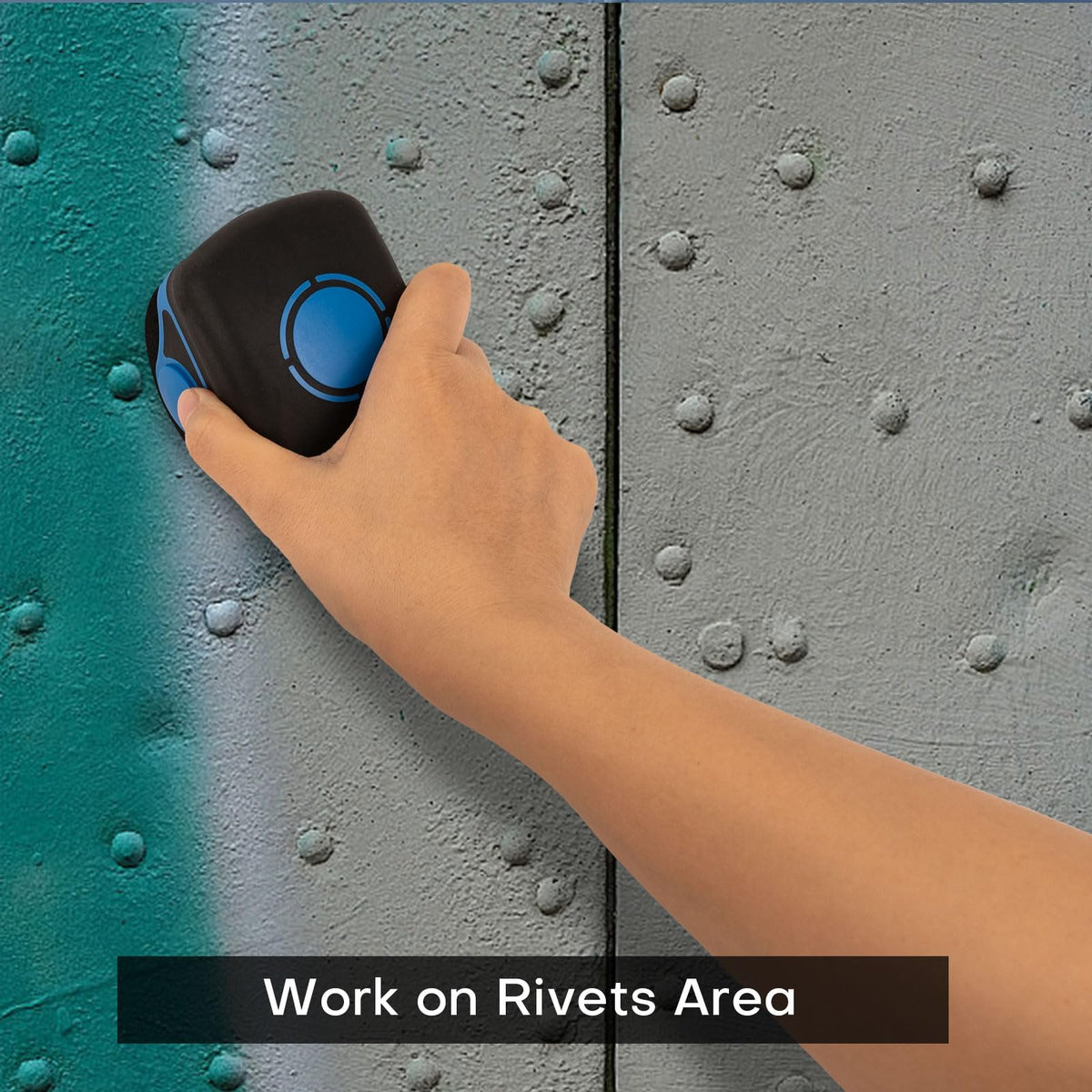 NEWISHTOOL roller held in hand to show 50mm size and ergonomic balance