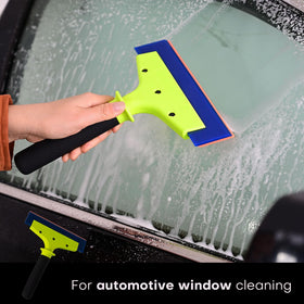 NEWISHTOOL squeegee held next to hand demonstrating 8-inch size and reach