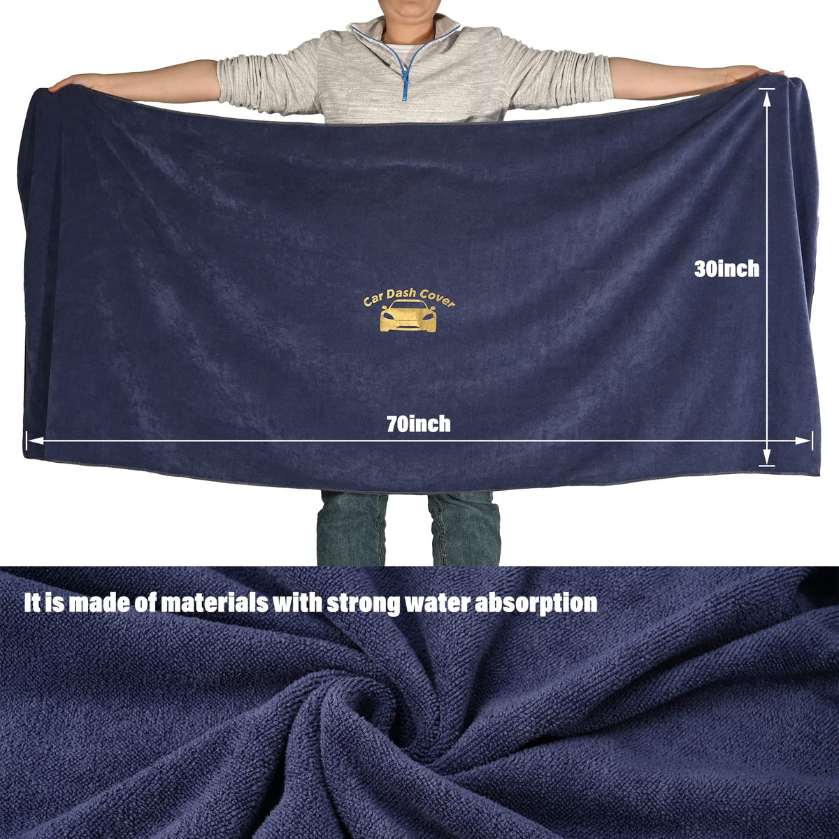NEWISHTOOL size comparison with ruler demonstrating 30 by 70 inch coverage