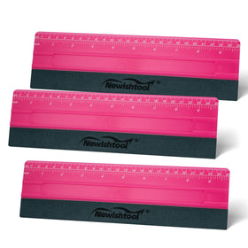 NEWISHTOOL front view showing full squeegee and bright-rose visibility
