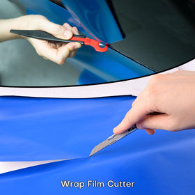 NEWISHTOOL tools in use smoothing car window film for cleaner edges