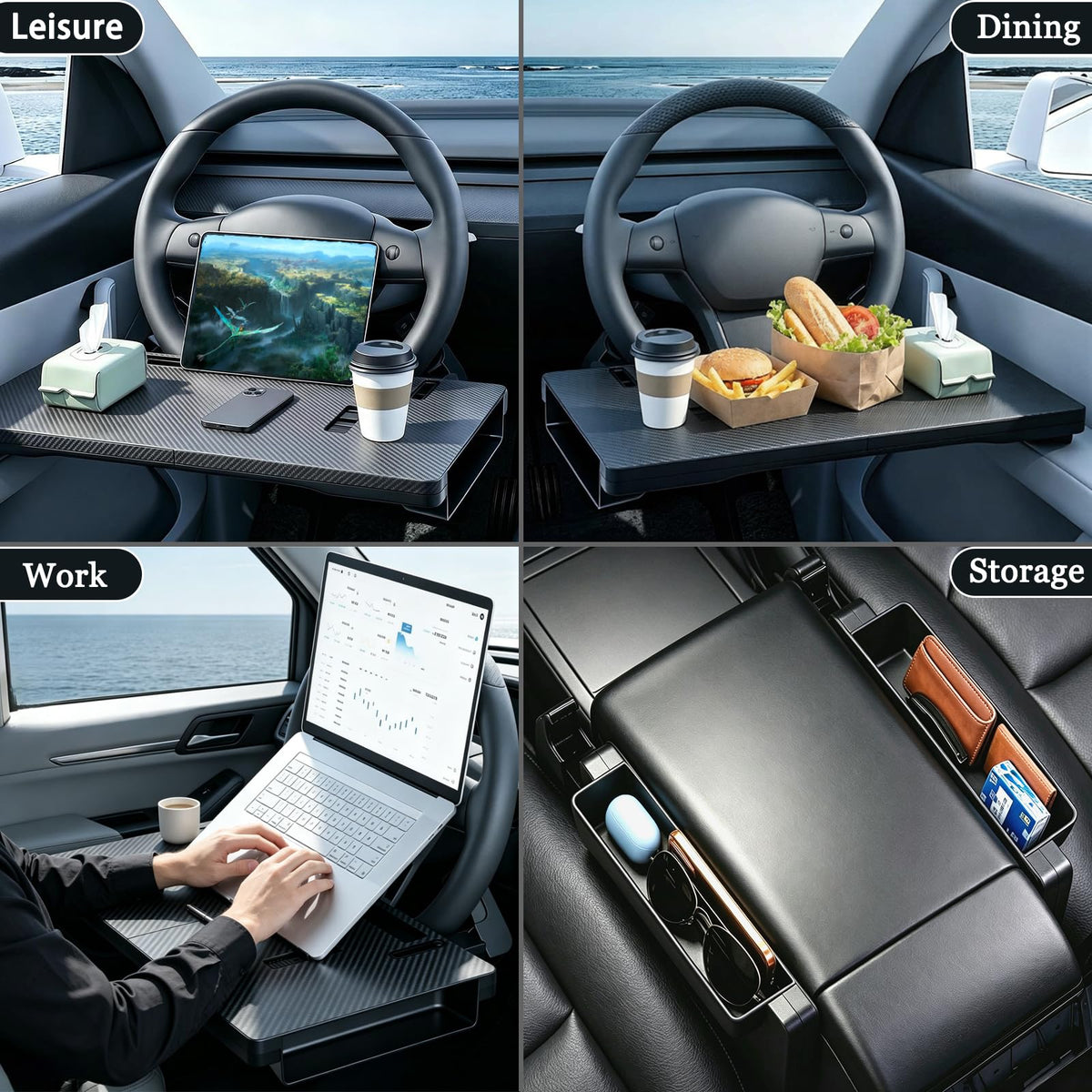NEWNUBI tray in use with laptop demonstrating portable work benefit