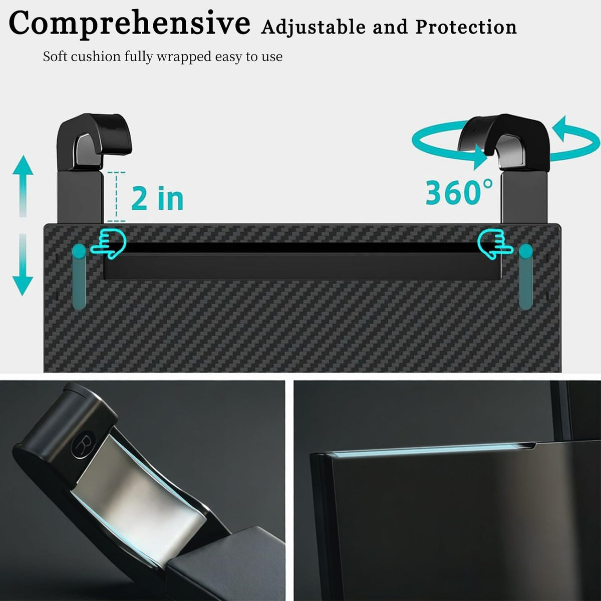 NEWNUBI tray next to laptop and ruler showing true-size fit benefit