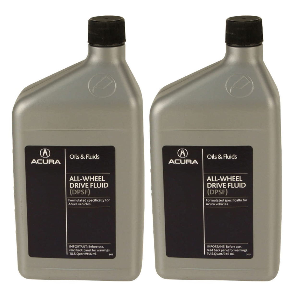 Newparts AWD Type-II two quart bottles showing OEM spec and easy pouring