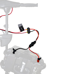 Newport Vessels front connector view showing quick disconnect and neat battery access benefit