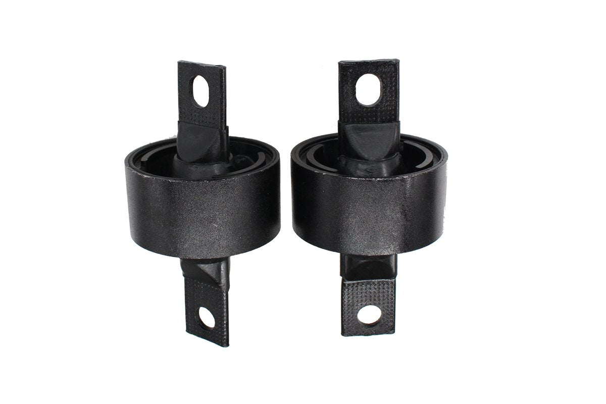 NewYall packaging front view showing both rear lower bushings and clear fitment benefit