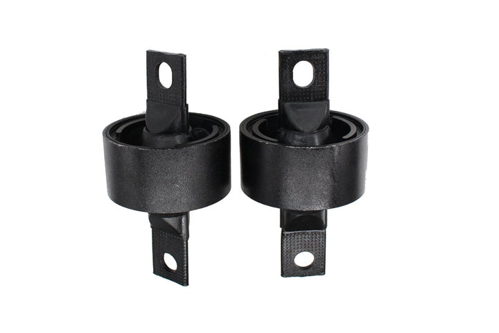 NewYall packaging front view showing both rear lower bushings and clear fitment benefit