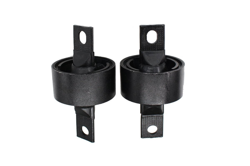 NewYall packaging front view showing both rear lower bushings and clear fitment benefit