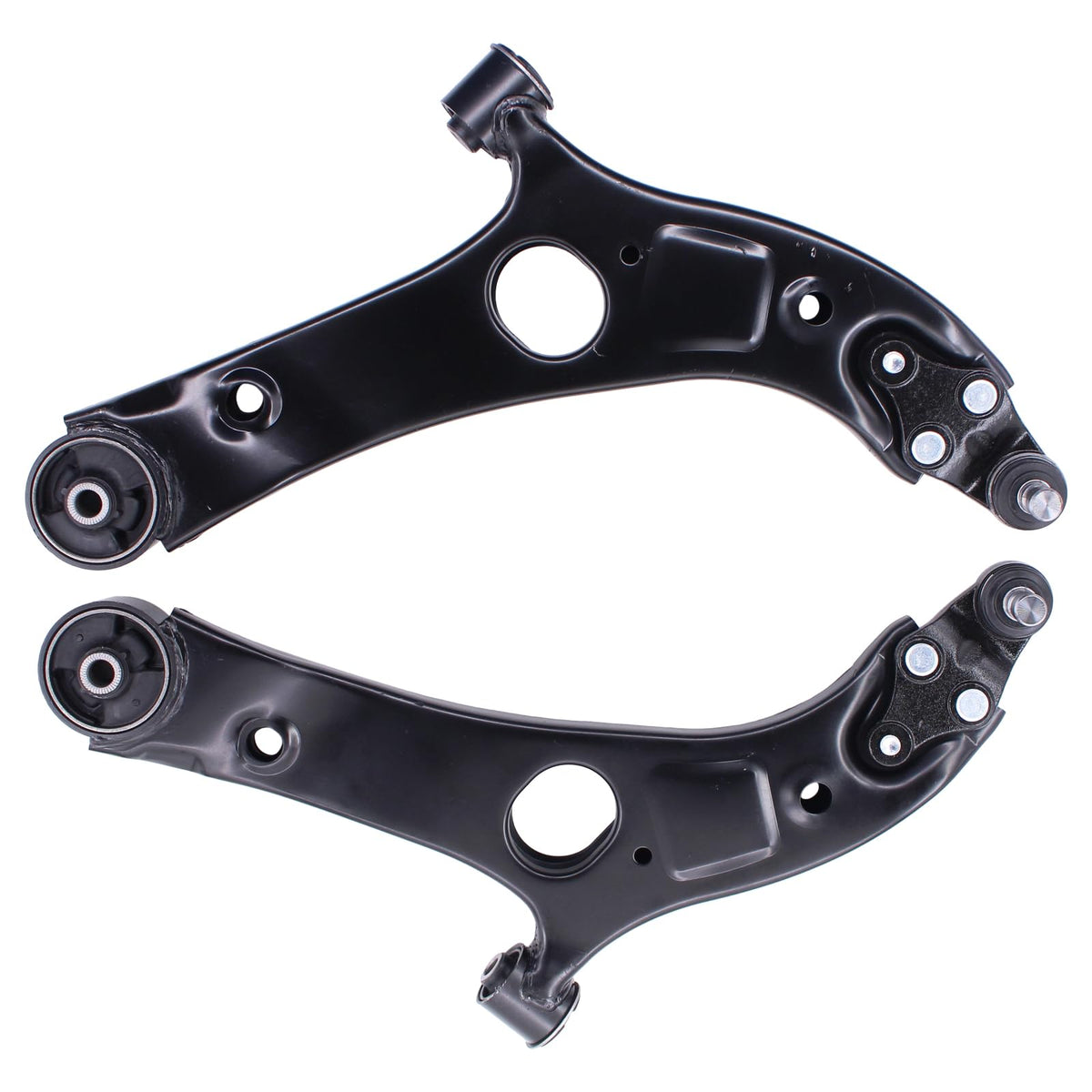 NewYall left control arm assembly front view showing fitment and stability