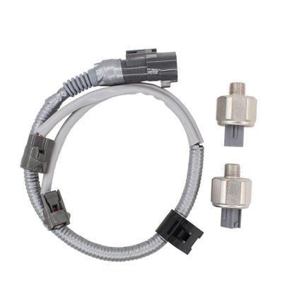 NewYall front packaging of knock sensors with pigtail showing components and fitment benefits