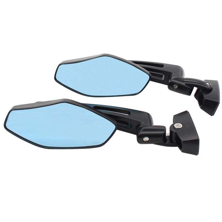 NewYall front view mirror assembly showing sleek sportbike profile and improved rear visibility