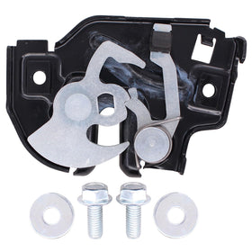 NewYall hood latch front view showing mounting points and secure fit benefit