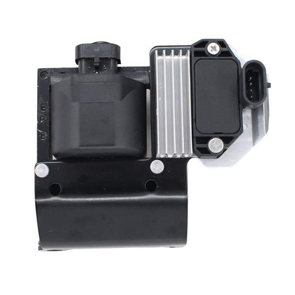 NewYall ignition coil front view showing mounting and exact-fit benefits