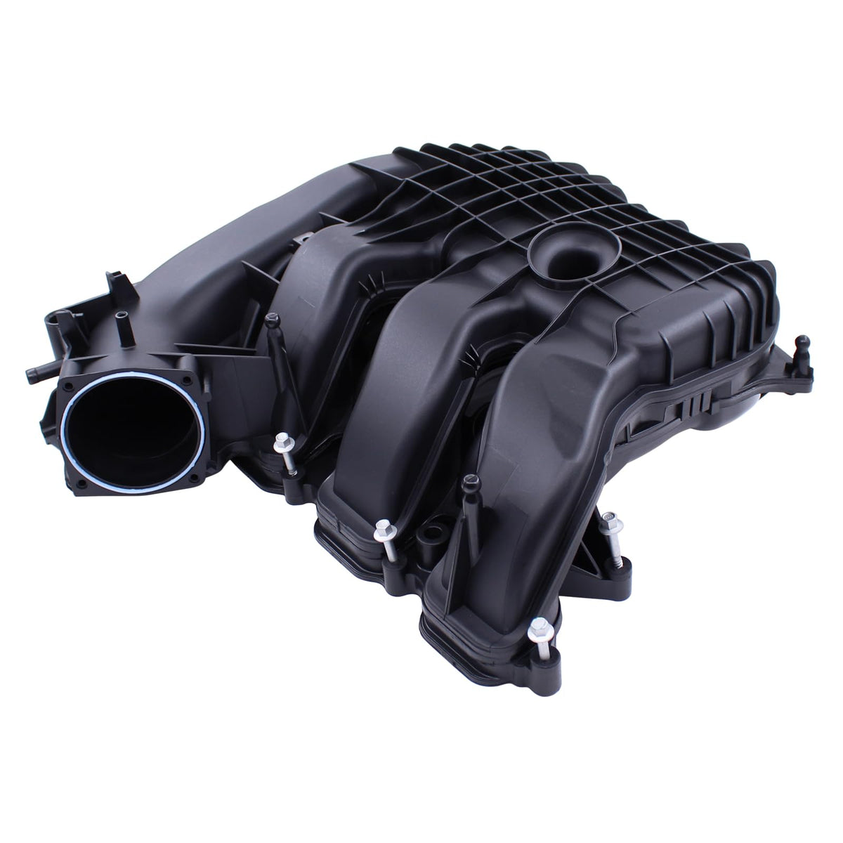 NewYall intake manifold plenum close-up highlighting smooth runners for airflow consistency