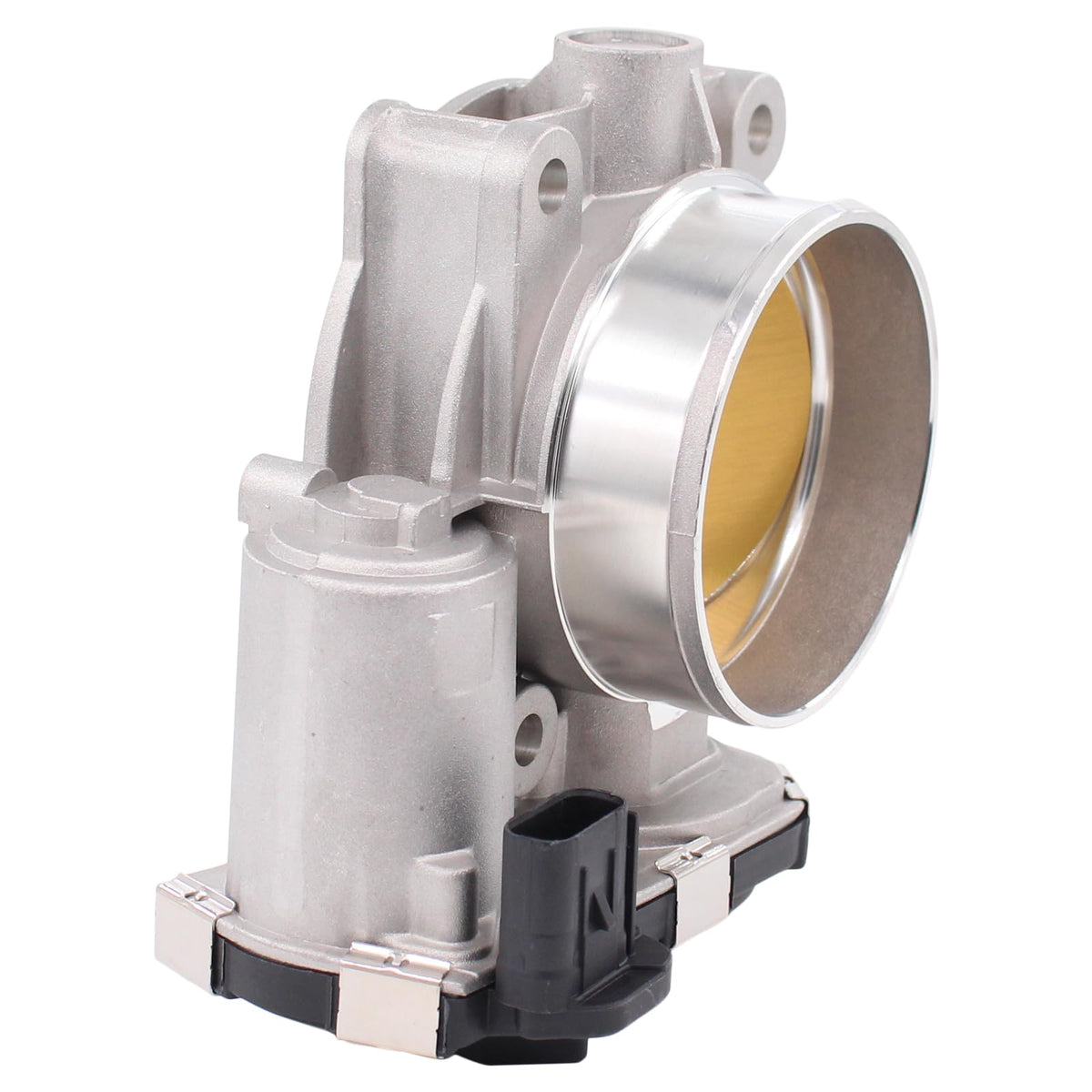 NewYall throttle body beside ruler showing scale for verifying 72mm bore and mounting dimensions