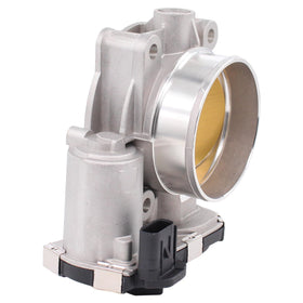 NewYall throttle body beside ruler showing scale for verifying 72mm bore and mounting dimensions