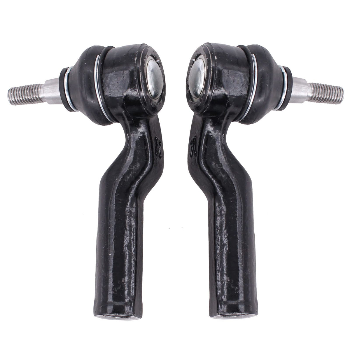 NewYall tie rod ends beside ruler showing accurate OEM-style dimensions