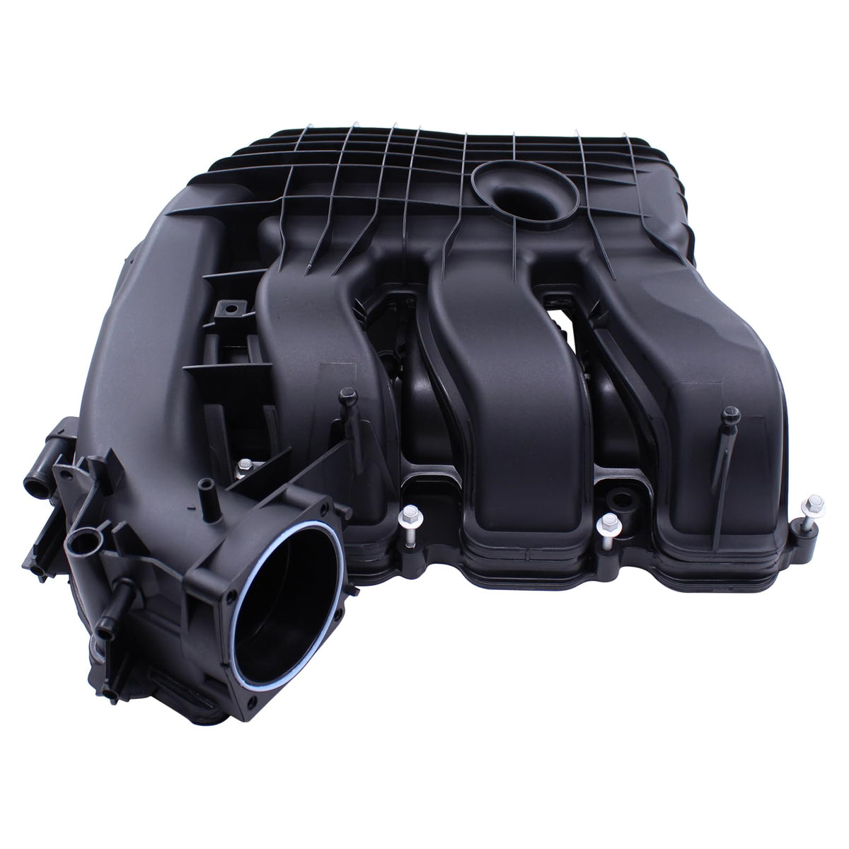 NewYall intake manifold front view showing fit and finish benefit: direct-fit replacement
