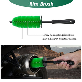NexaBrush detailing brushes closeup showing stainless, brass, and nylon bristles for precision