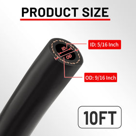 NexaNova hose laid out with ruler for scale demonstrating 10ft length