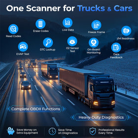 NEXAS NL102 in use on Freightliner showing quick on-the-vehicle diagnostics