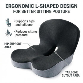 NEXCOZY placed on office chair demonstrating posture support benefit