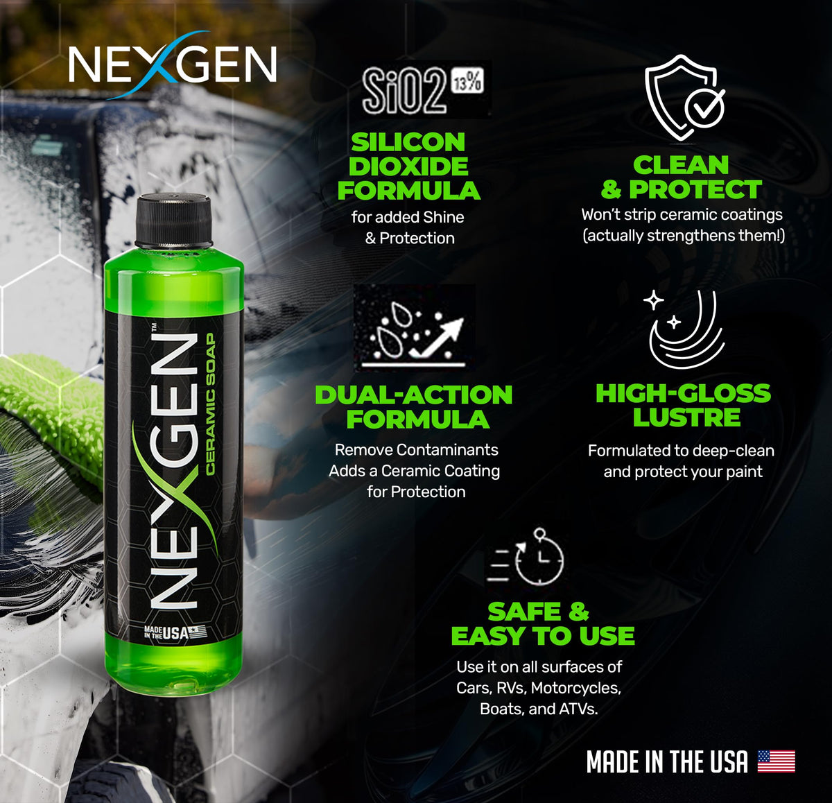 Nexgen close-up of bottle texture highlighting premium packaging detail