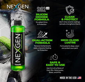 Nexgen close-up of bottle texture highlighting premium packaging detail