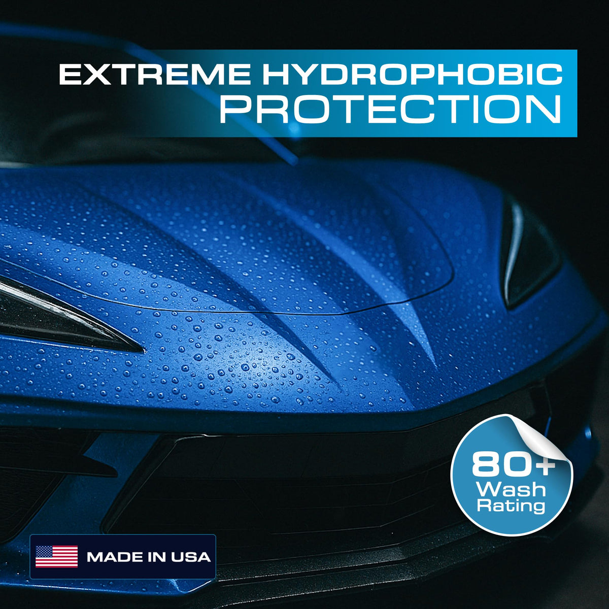 Nexgen hydrophobic water beading on glass highlighting easier cleaning