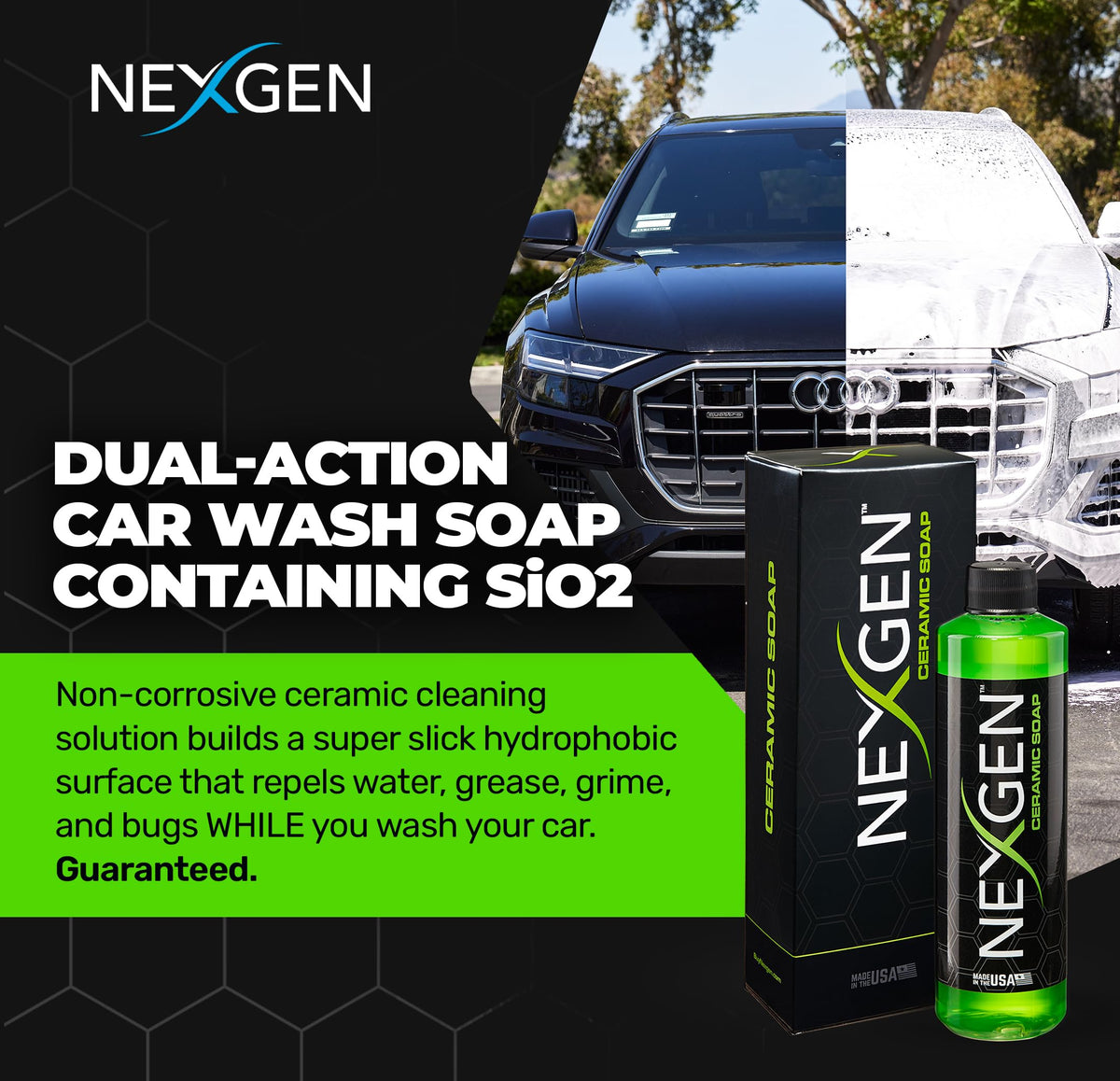 Nexgen water beading on car paint demonstrating hydrophobic protection