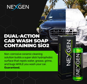Nexgen water beading on car paint demonstrating hydrophobic protection