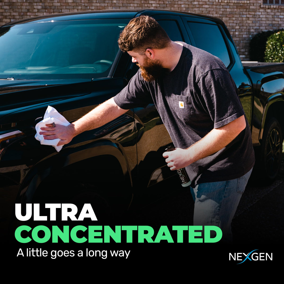 Nexgen wet sheen on paint close-up showing high-gloss result