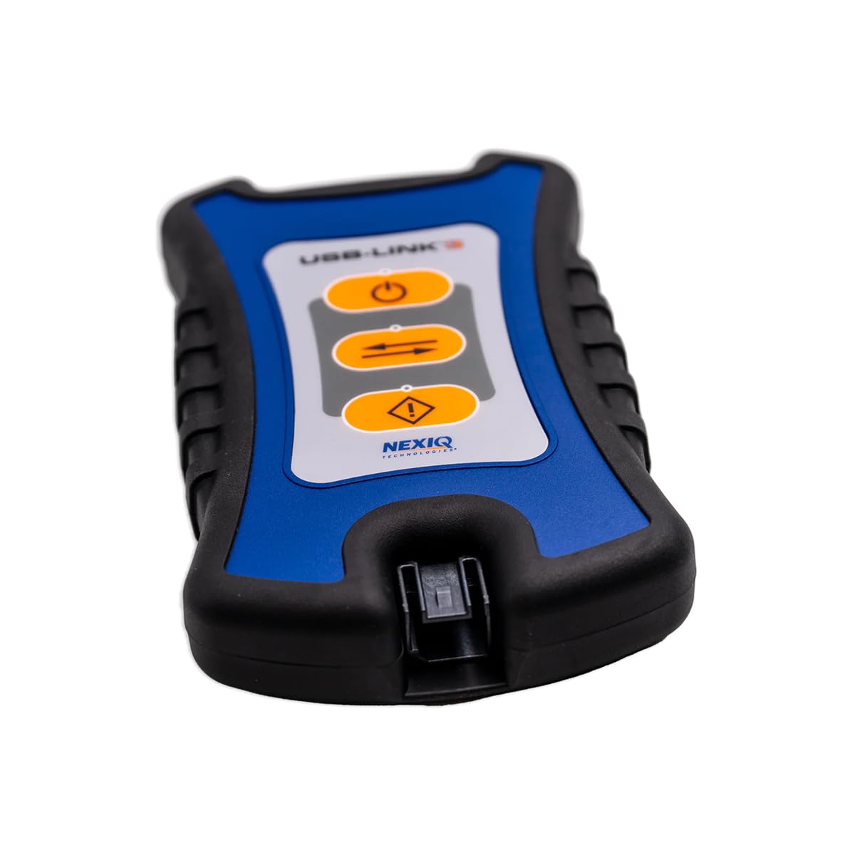 NEXIQ Tech USB-Link 3 connected to a laptop in a garage enabling stable wired vehicle diagnostics