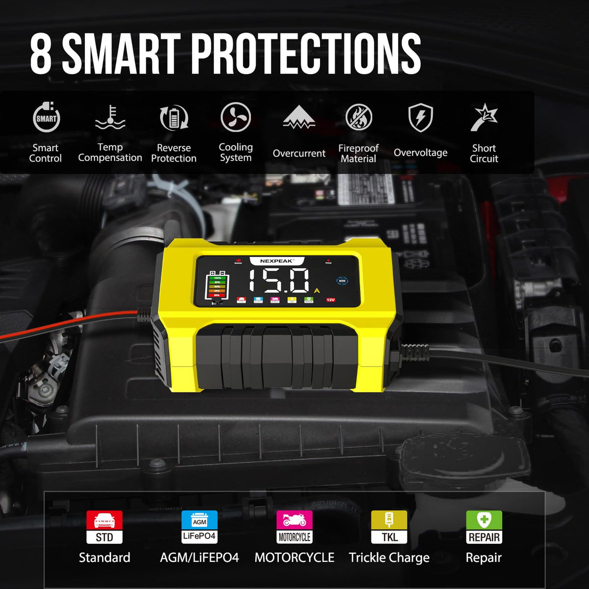 NEXPEAK compact size next to a tape measure, conveying portable convenience