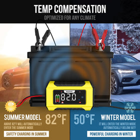 NEXPEAK charging a car battery under the hood, restoring vehicle readiness