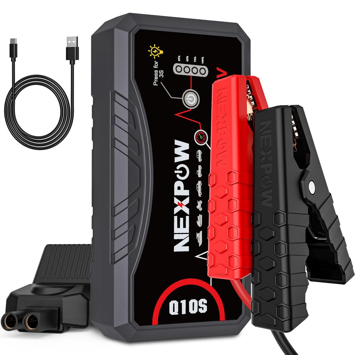 NEXPOW Q10S front view showing controls and indicators for quick identification and ease