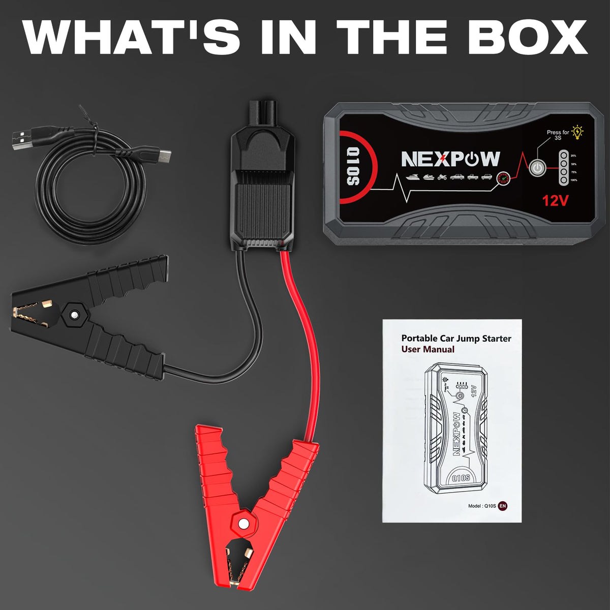 NEXPOW placed in car trunk with accessories showing readiness for emergencies