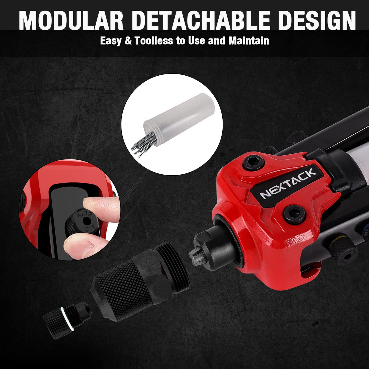 NEXTACK NT300 removable mandrel catcher catching stems for clean, safe disposal