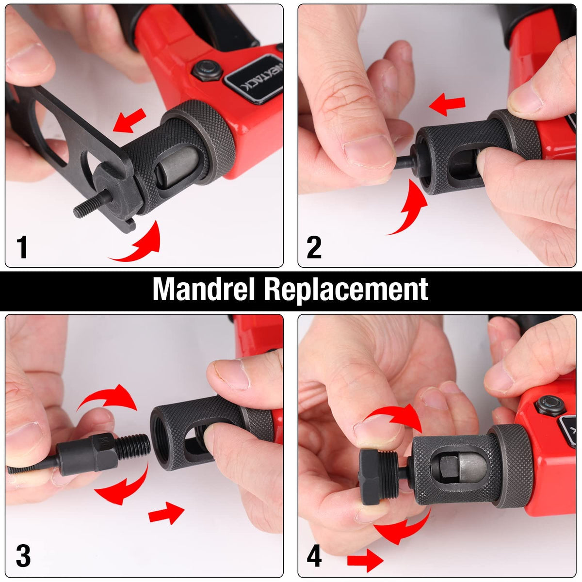 NEXTACK handle grip detail showing non-slip comfort and control benefit